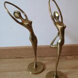 Vintage brass dancers duo