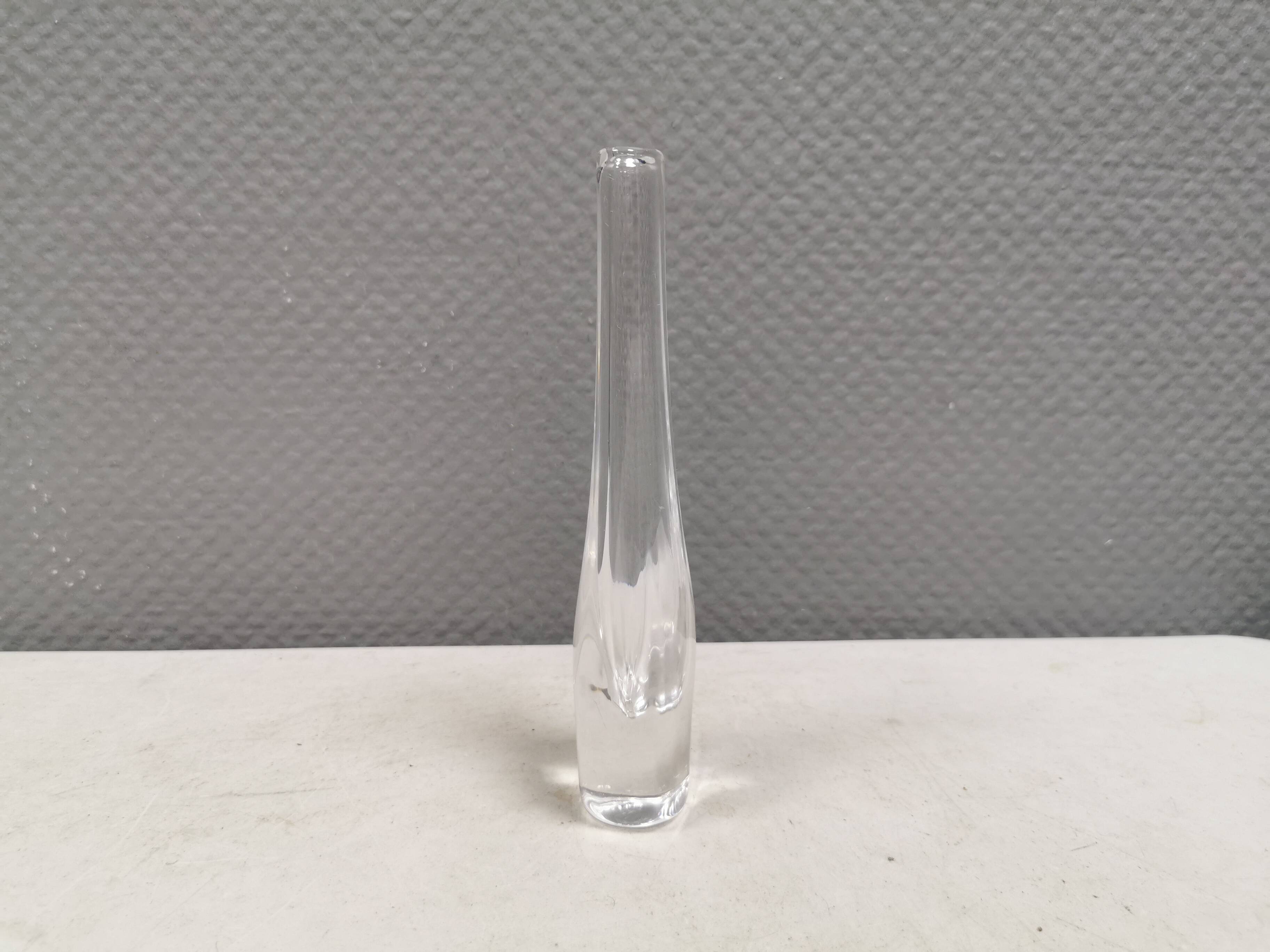 Slim transparent vase in crystal glass from Örrefors Sweden 1980s