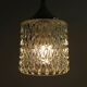 Pressed Crystal Glass Pendant Lamp with Tear Drop Pattern, Sweden, 1960s
