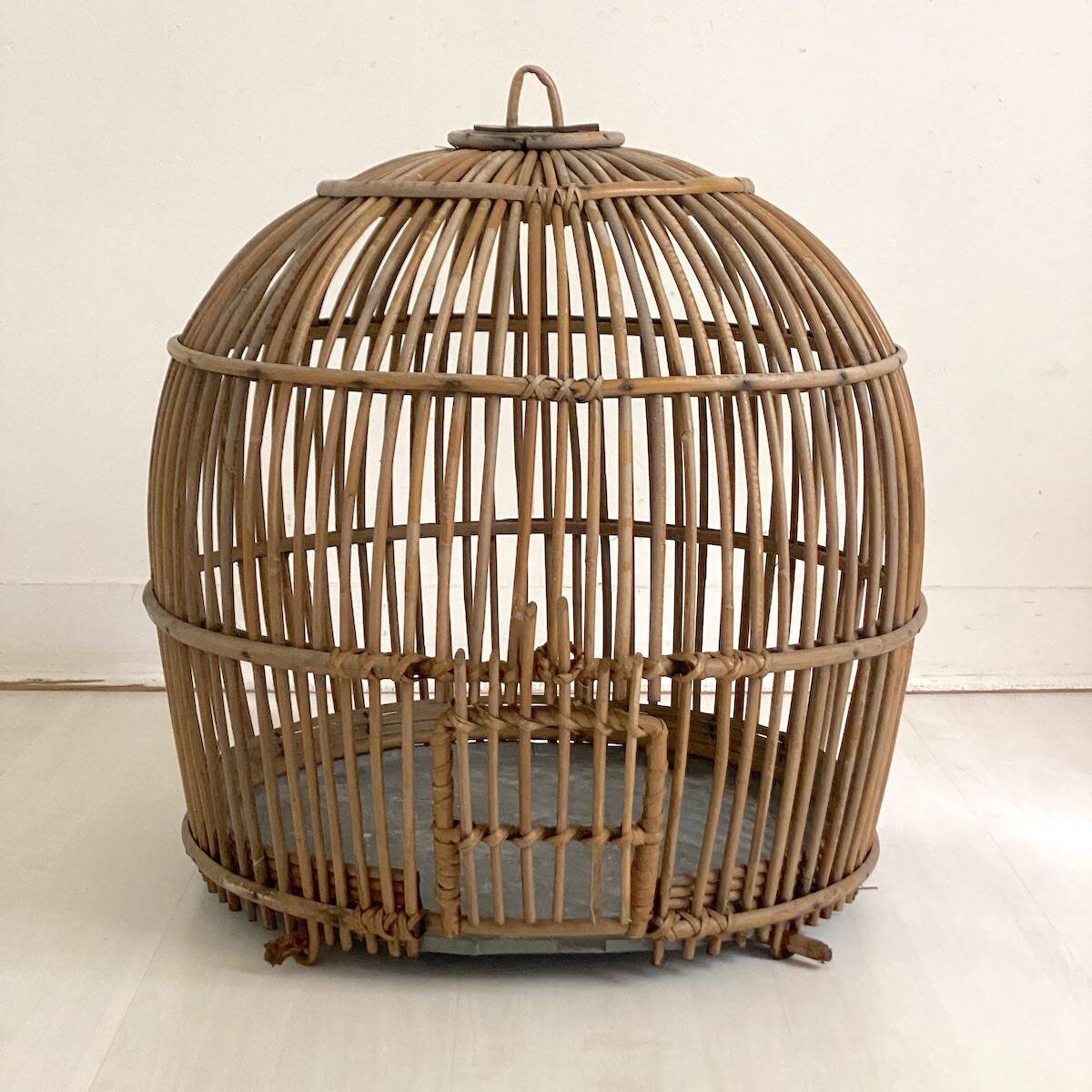 Vintage 60s rattan birdcage