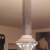 Art deco chandelier in chromed metal and glass 6 arms of lights