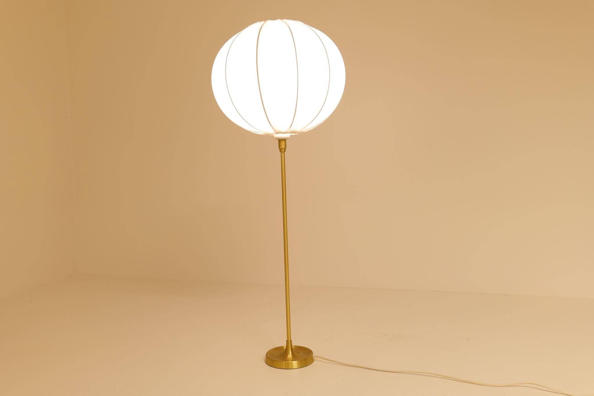 Large brass table lamp by Aage Petersen, for Le Klint, Denmark, 1970s.