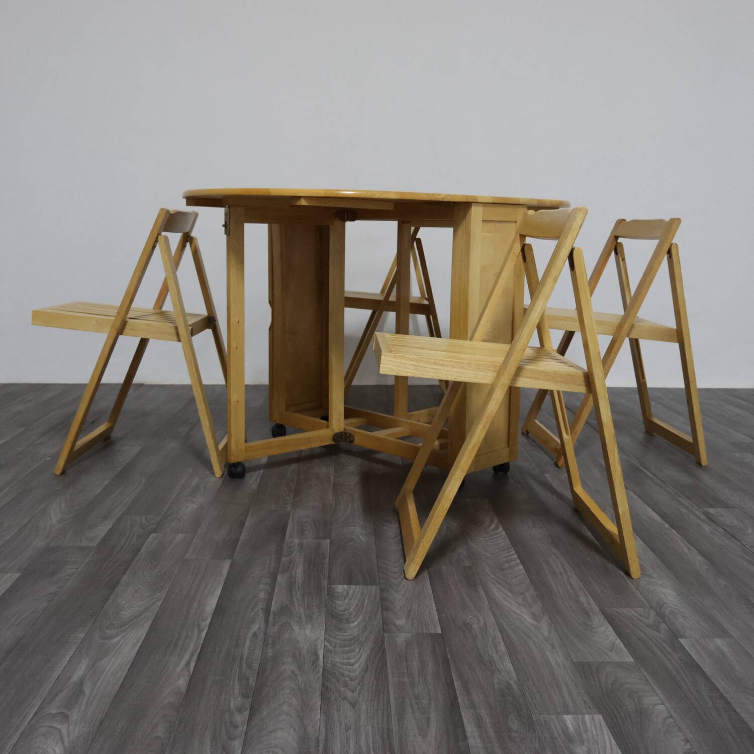 Set Tavolo E Sedie Richiudibile Design Scandinavo Anni 80 Modernariato