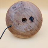 Brutalist oak lamp signed