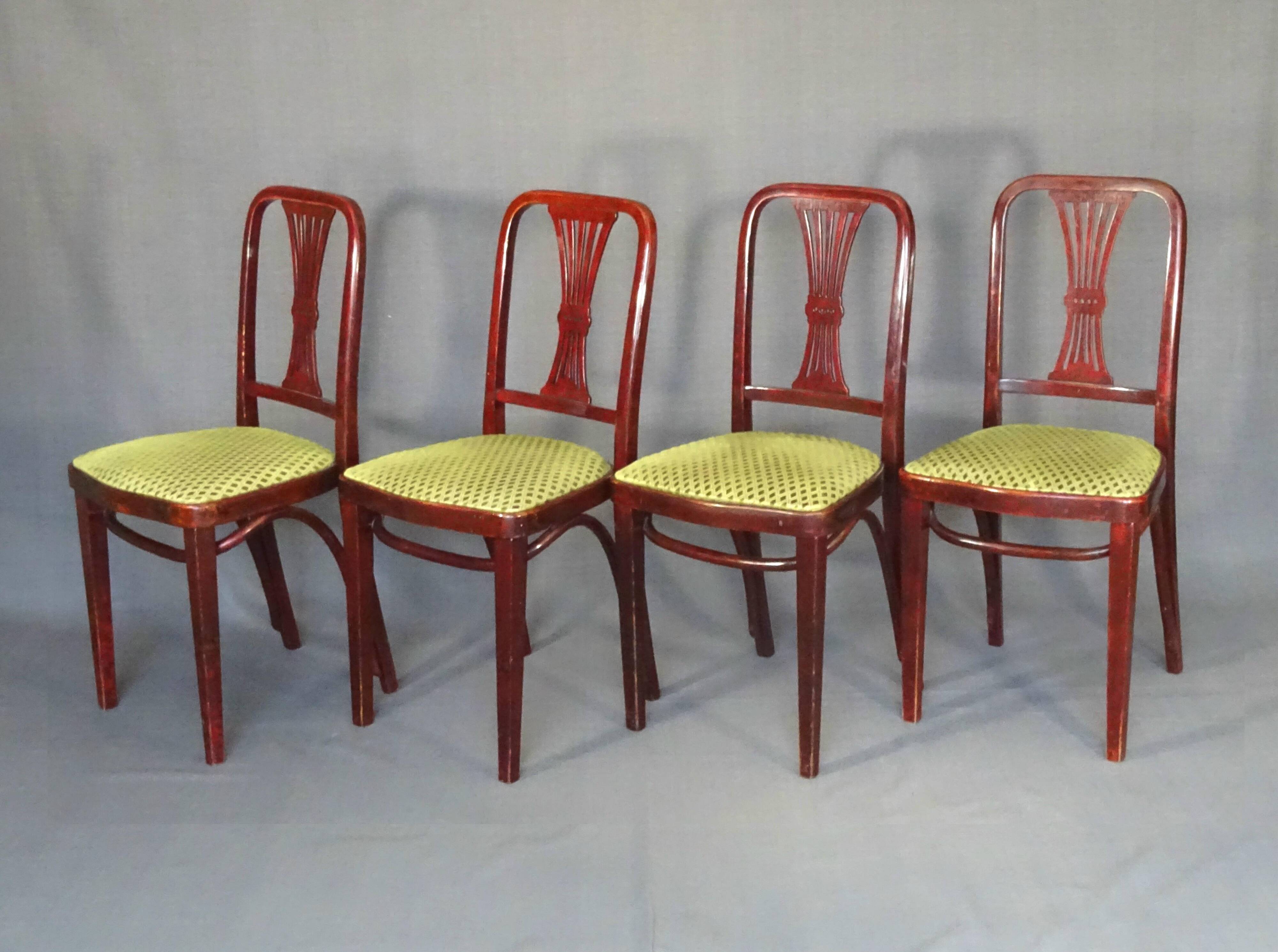 Set of 4 Art Deco chairs by Thonet, No. A78, circa 1930
