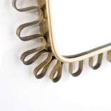 Brass wall mirror, Italy, 1950s