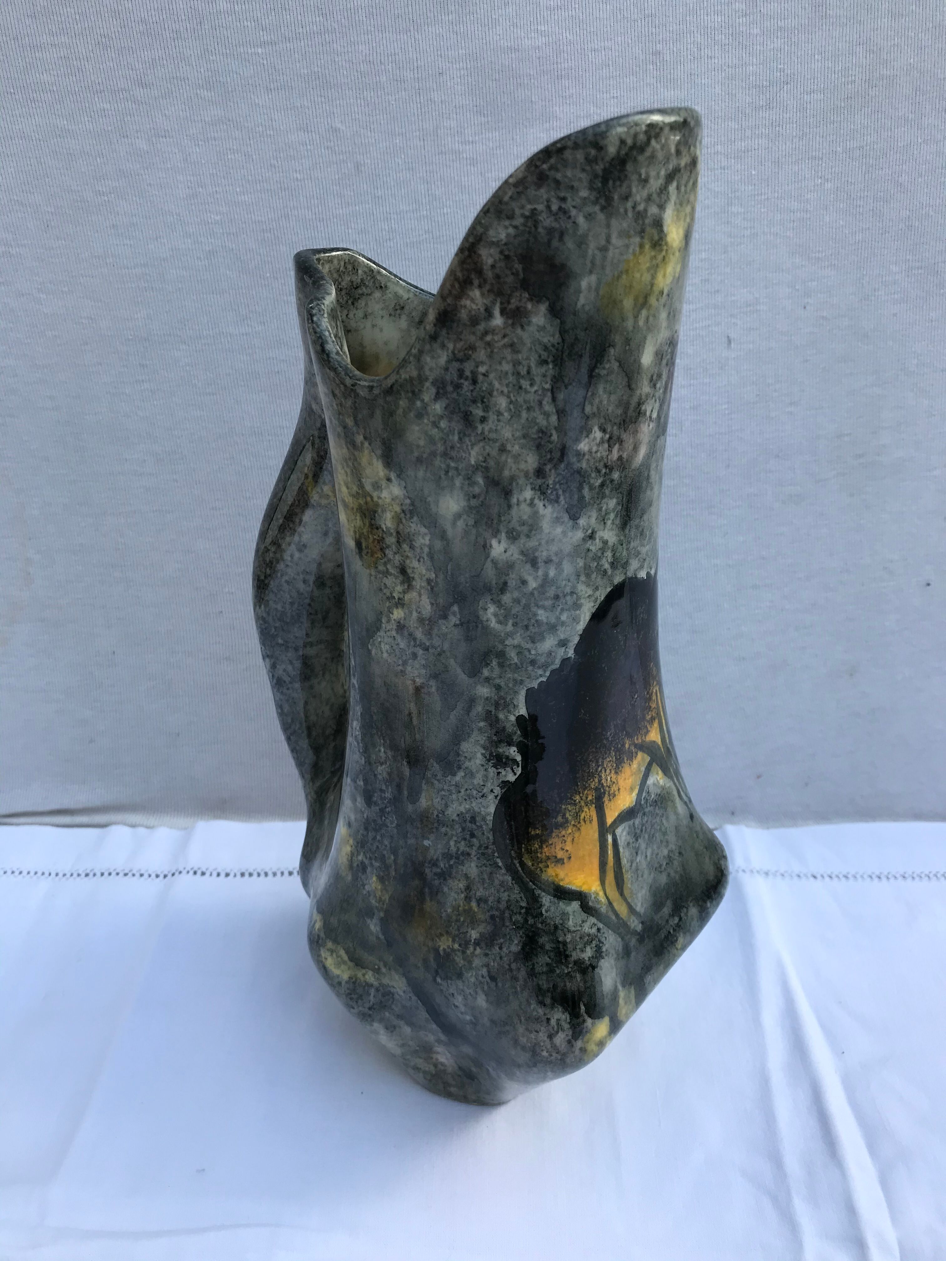 Former pitcher ceramics enameled grey