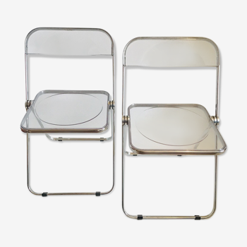 Set of two Plia chairs by Giancarlo Piretti, for Castelli
