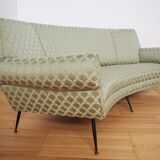 Curved silk sofa by Gigi Radice, 1950
