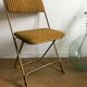 Vintage folding chair lafuma chantazur with striped golden fabric