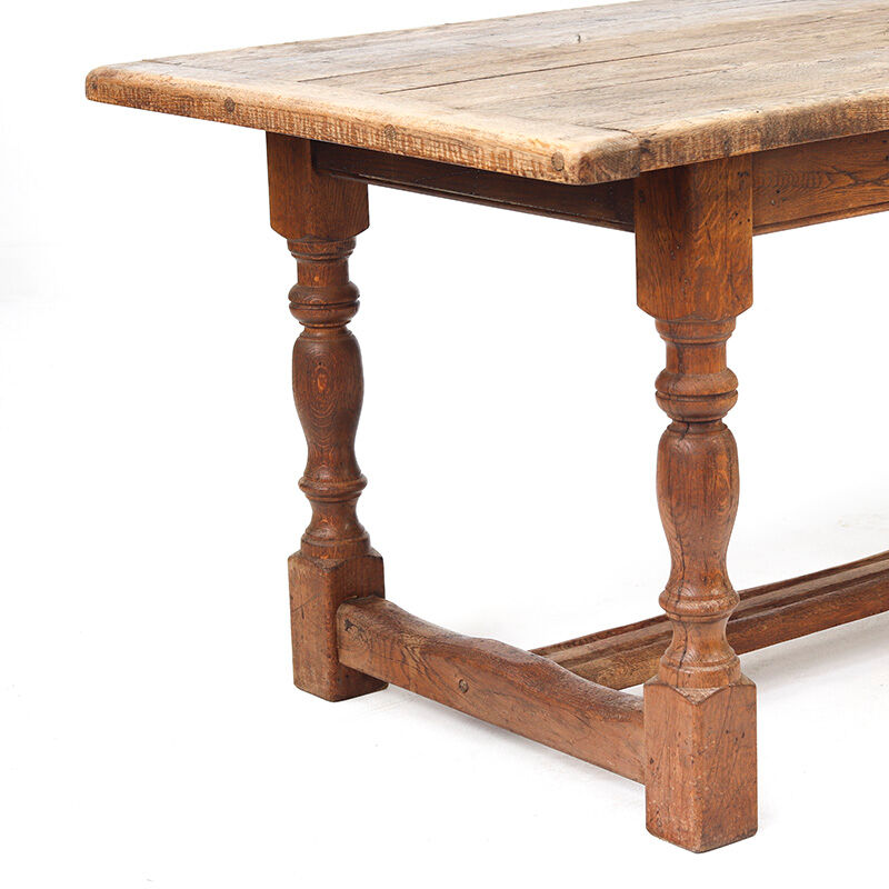 Rustic Farmhouse Brutalist Oak Dining Table