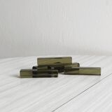 Set of 5 smoked glass knife rests