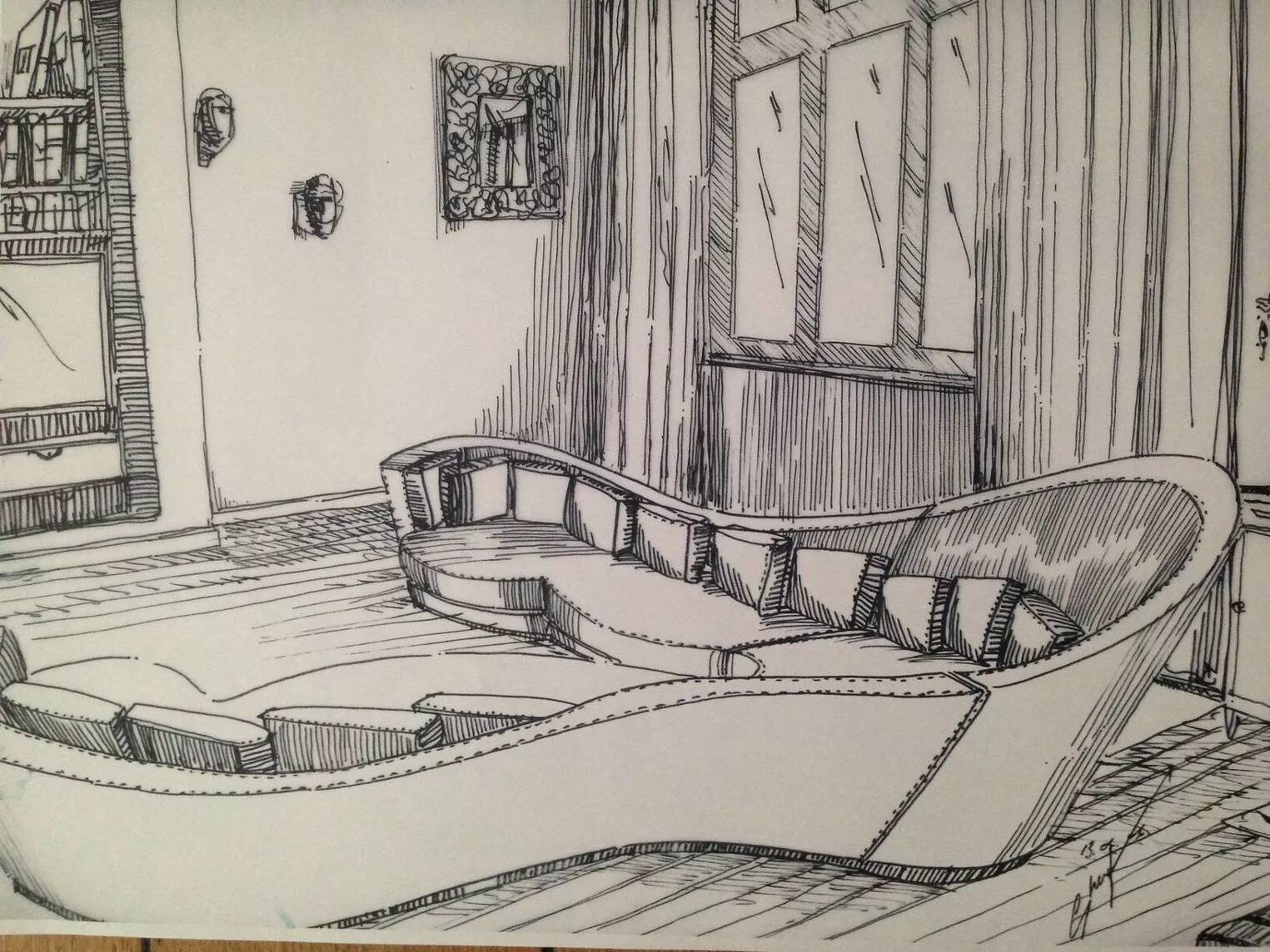 Cozy designer sofa, one-of-a-kind