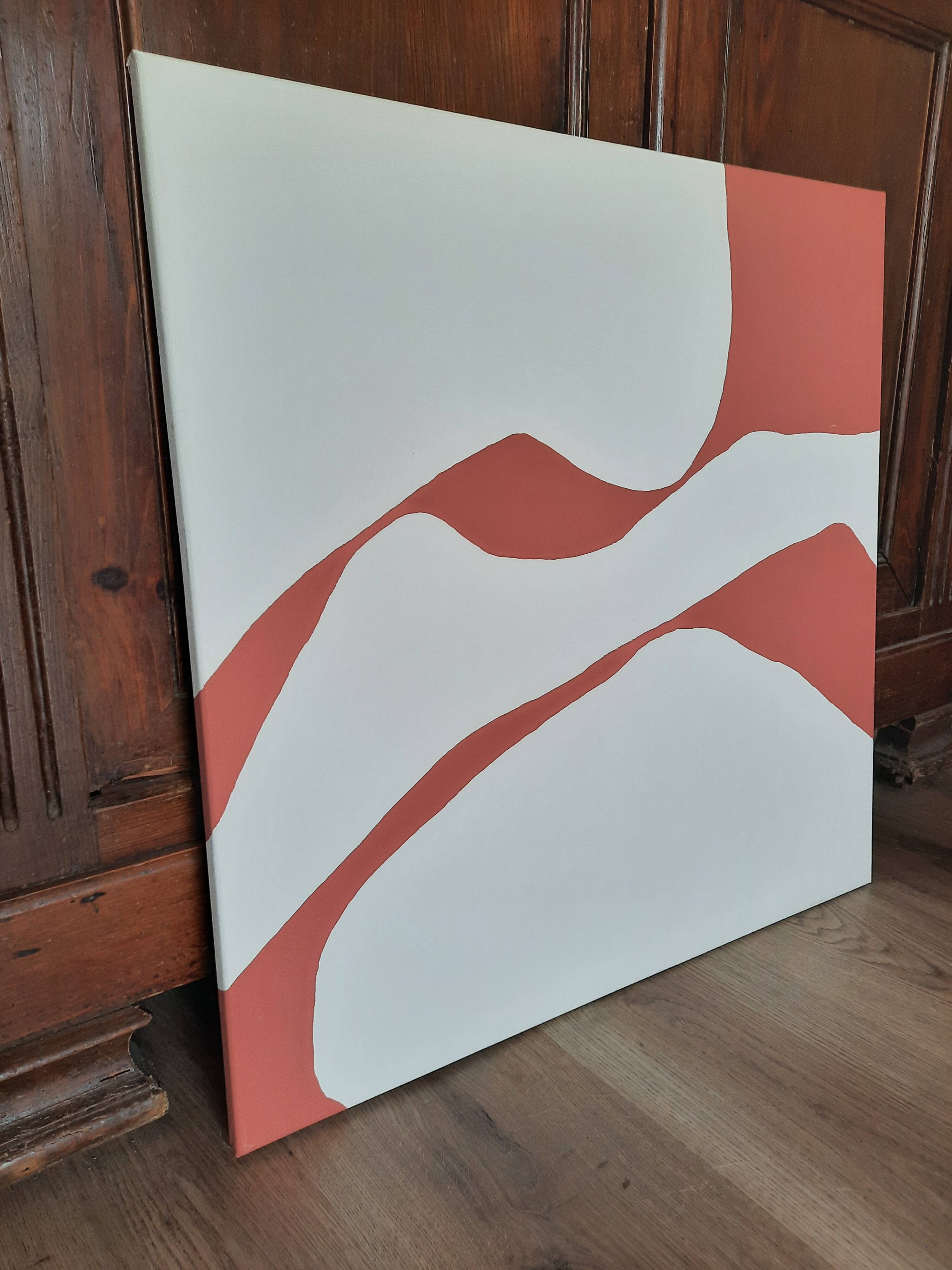 Contemporary beige/terracotta painting