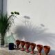 6 earthenware stemmed glasses / handcrafted ceramic work