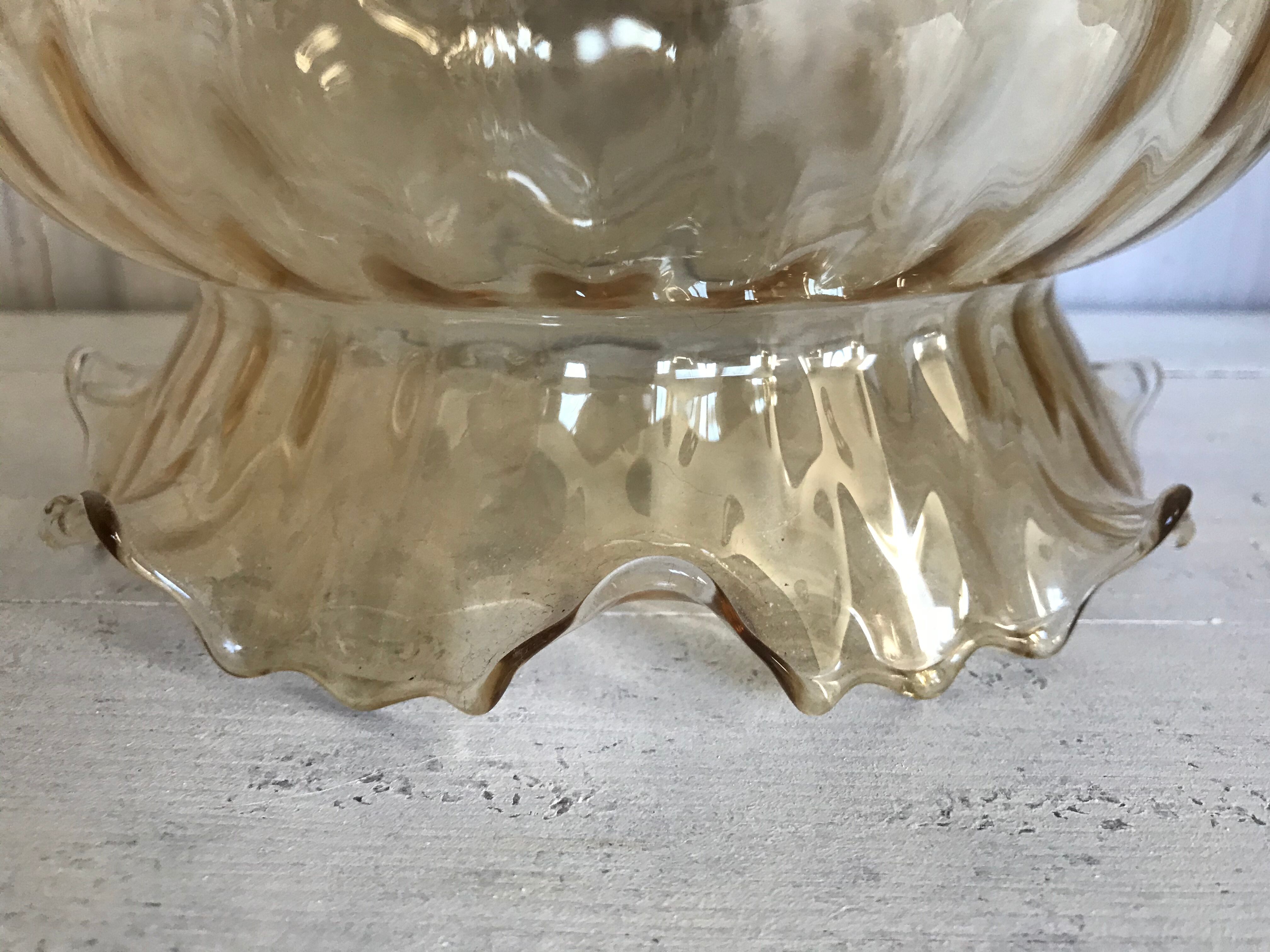 Vintage amber glass hanging