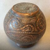 Ceramic vase with incised decoration West Africa circa 1935