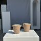 Set of 2 cups / mug Indonesian ceramic (matte brown)