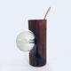 Brutalist wooden table or wall lamp attributed to Temde Leuchten, Switzerland, 1960s.
