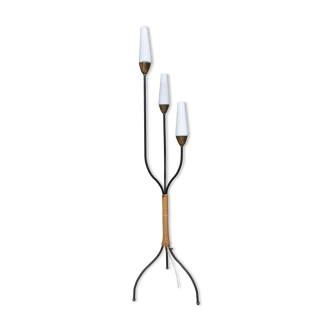 Lampadaire à trois bras de lumière édition Lunel France années 1960