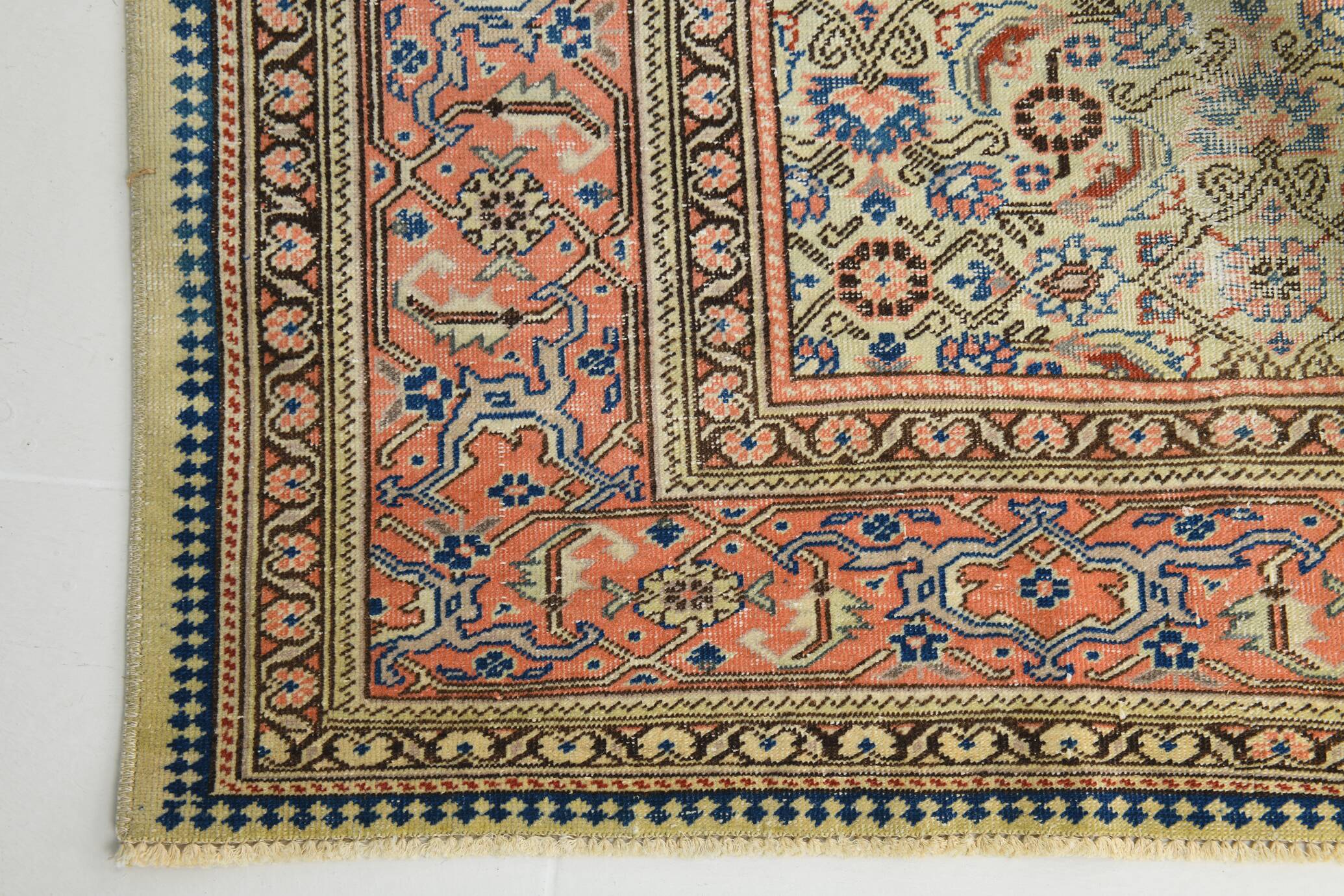 8x11 Vintage Large Blue & Cream Persian Rug, 240x351Cm