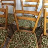 Lot of six vintage chairs feet compass