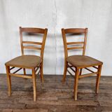 Pair of parisian wooden bistro chairs