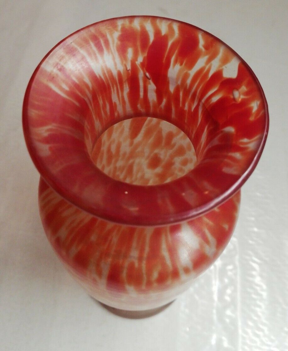 Old glass paste vase h 22.5 cm vintage, decoration, collection