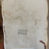 Pair of cut glass and Limoges porcelain wall sconces