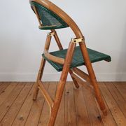 Paire de chaises de bistrot pliantes en rotin
