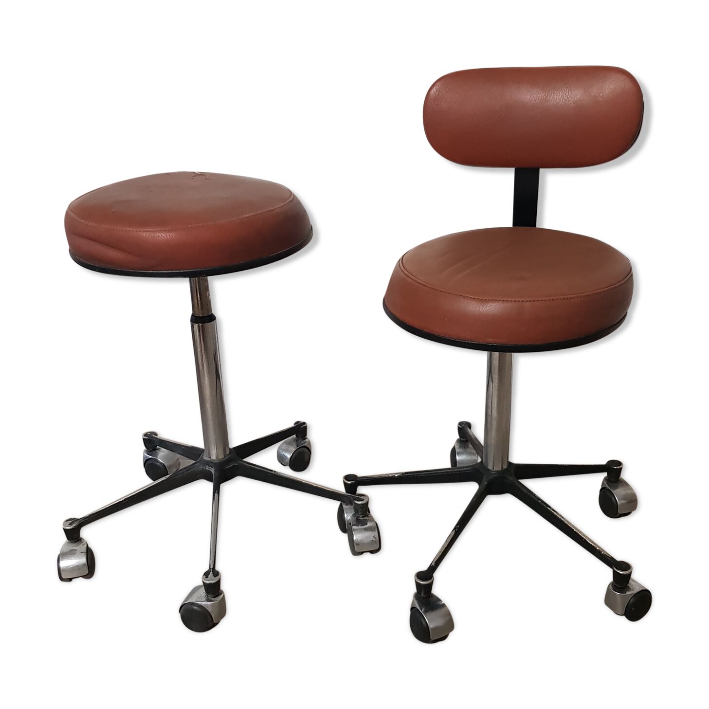 Lot de 2 tabourets vintage