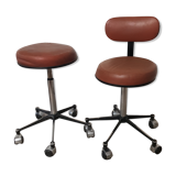 Lot de 2 tabourets vintage