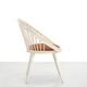 White Yngve Ekström Cirkle chair with leather cushion