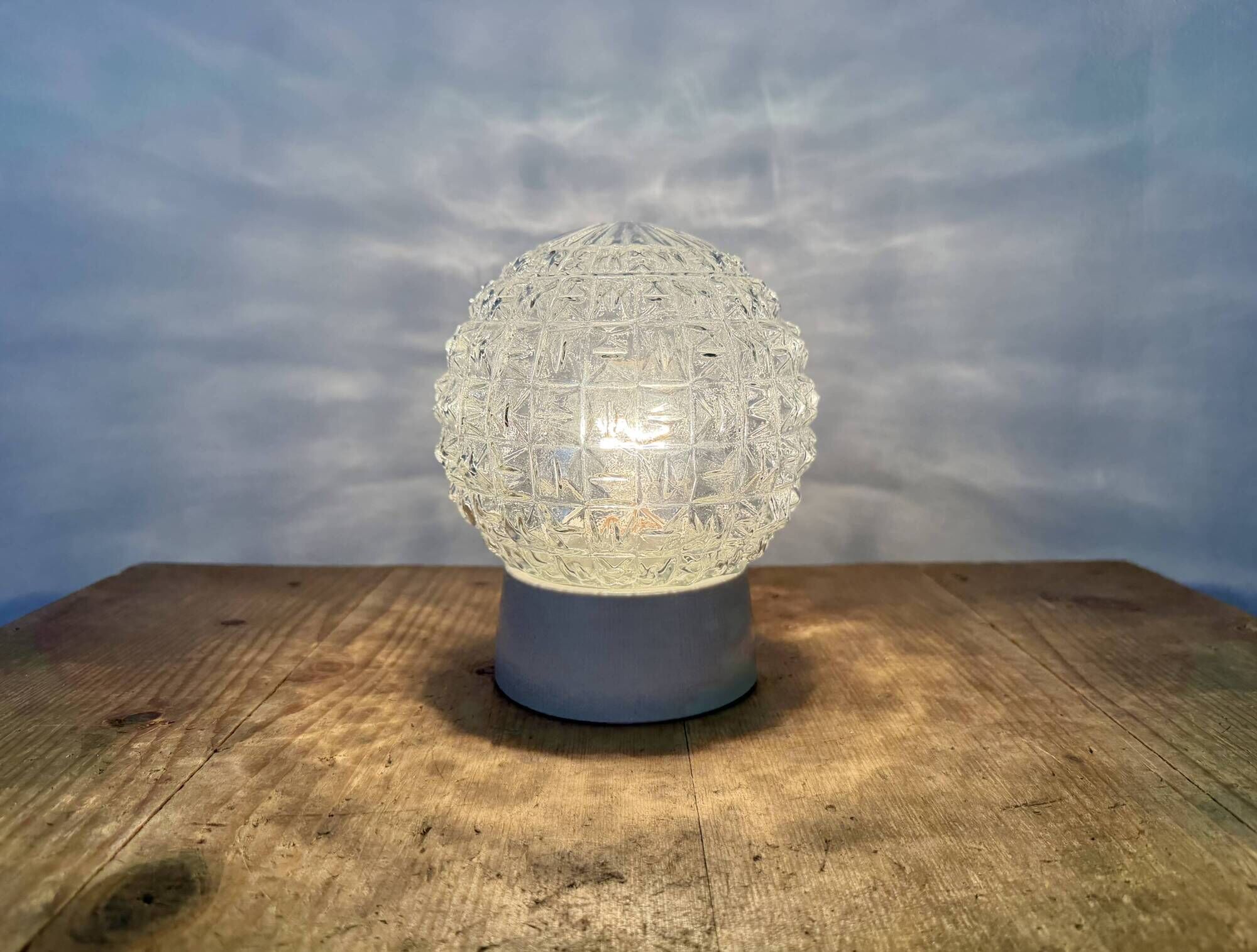 Vintage White Porcelain Ceiling Light, 1970s