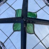 Abat-Jour Plafonnier Carré Type Tiffany – Vitraux Floraux style Art Nouveau