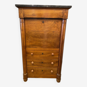 Louis xvi style secretary in walnut late 19th c. with drawers