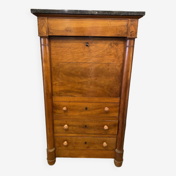 Secretaire style louis xvi en noyer fin xixeme avec tiroirs