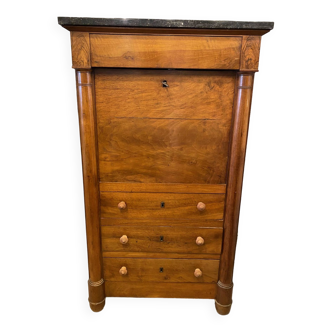 Secretaire style louis xvi en noyer fin xixeme avec tiroirs