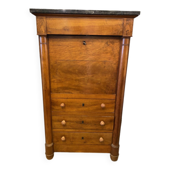 Louis xvi style secretary in walnut late 19th c. with drawers