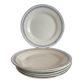 Assiettes à dessert en terre d efer Creil et Montereau service Reuil