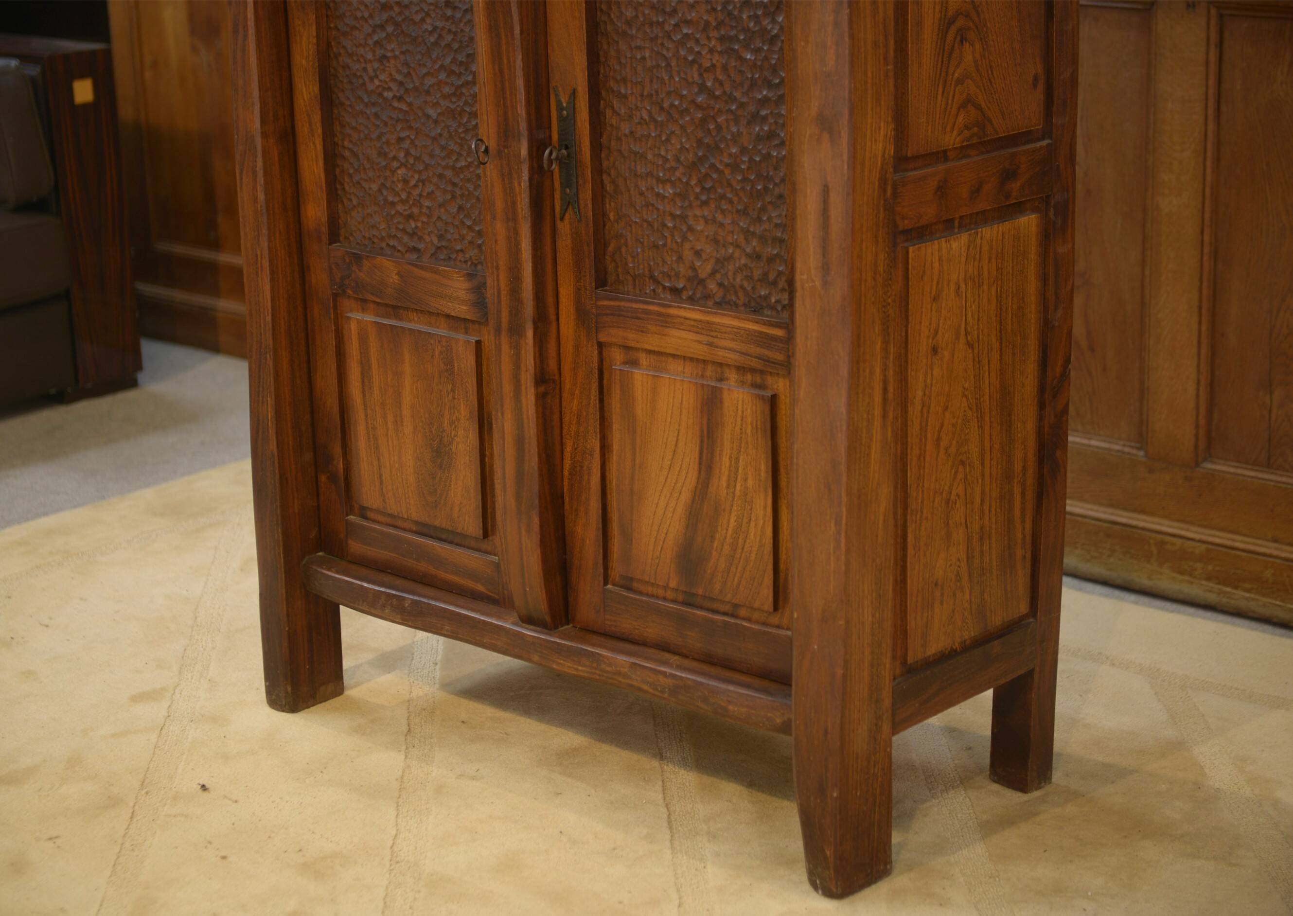 Brutalist Aranjou wardrobe in elm 1960s