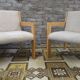 Paire de fauteuils laine bouclette 1970