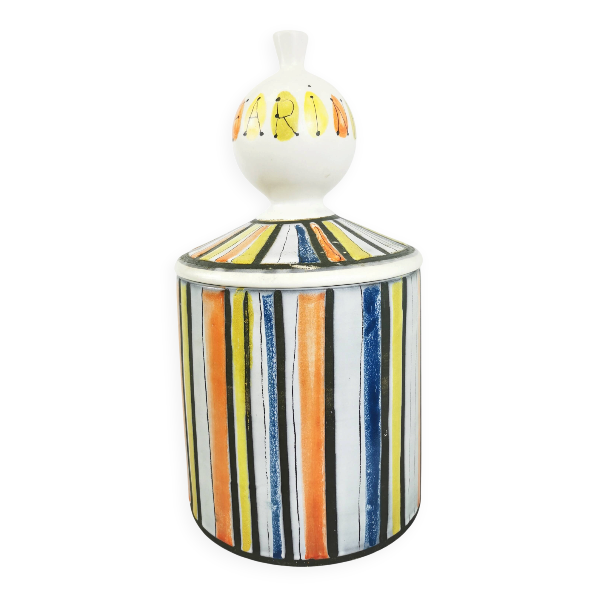 Ceramic Pot "flour" Signed Roger Capron Vallauris