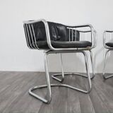 Steel Armchairs attributed to Gastone Rinaldi, 1970s, Set of 4