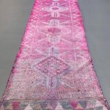 Vintage Turkish  Tribal Runner 318x90 cm veg dye wool rug tribal, handmade
