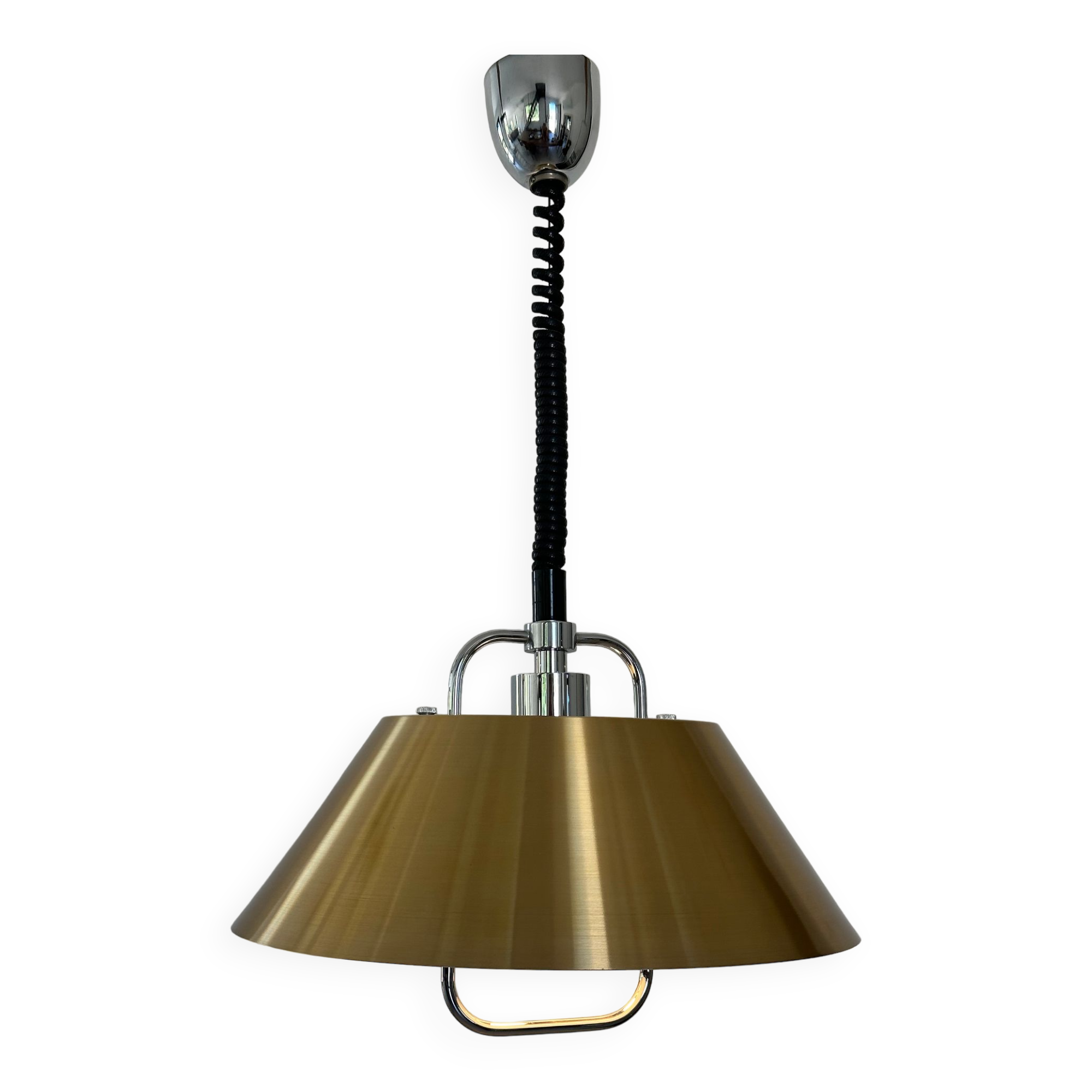 Chandelier pendant lamp rises and falls, design Jo Hammerborg for Fog and Mørup, Denmark circa 1960