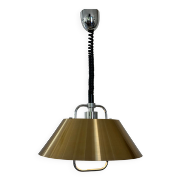 Suspension lamp chandelier that rises and lowers, designed by Jo Hammerborg for Fog and Mørup, Denmark around 1960.