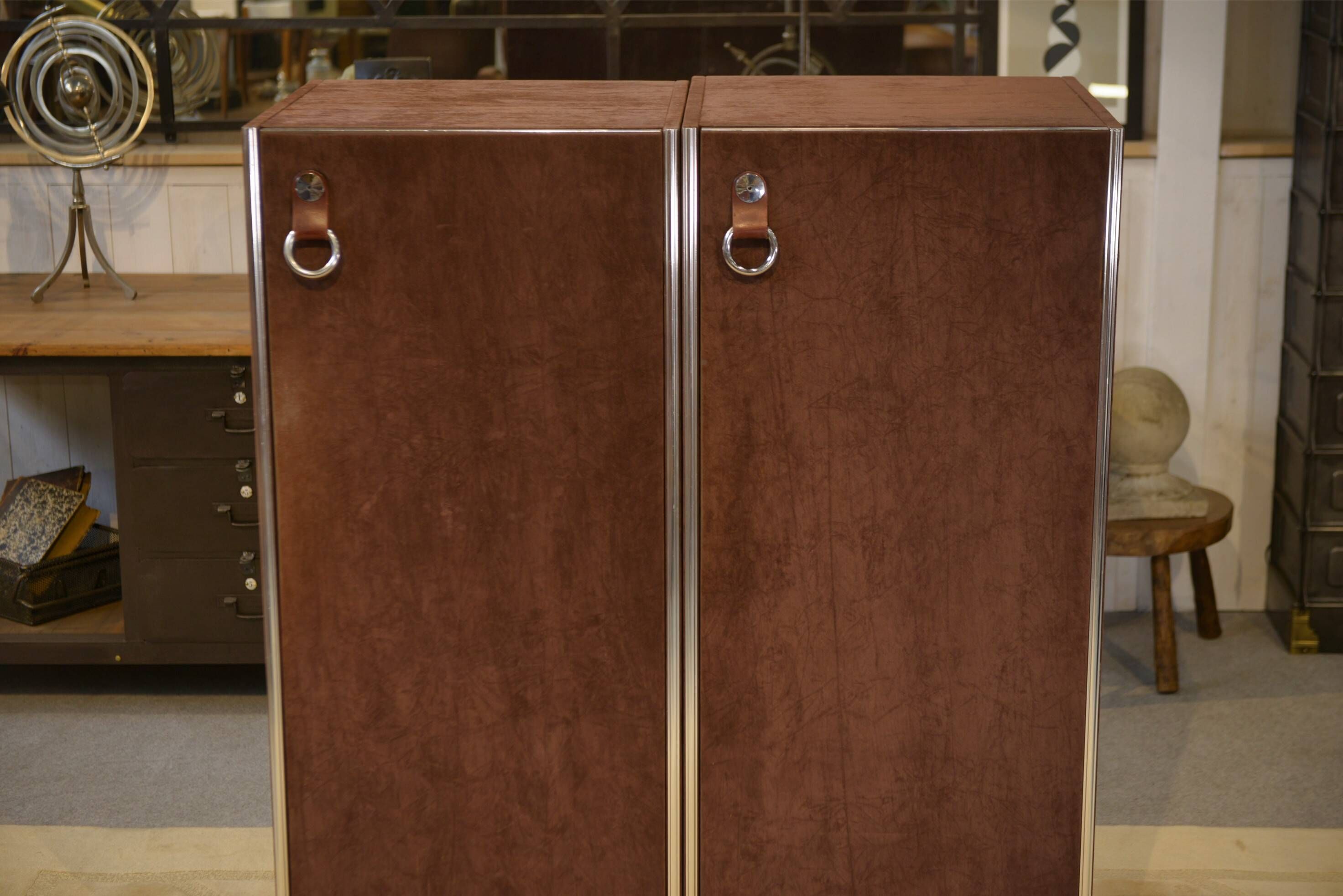 Pair of cabinets by Guido Faleschini produced by Mariani for Hermès 1970s