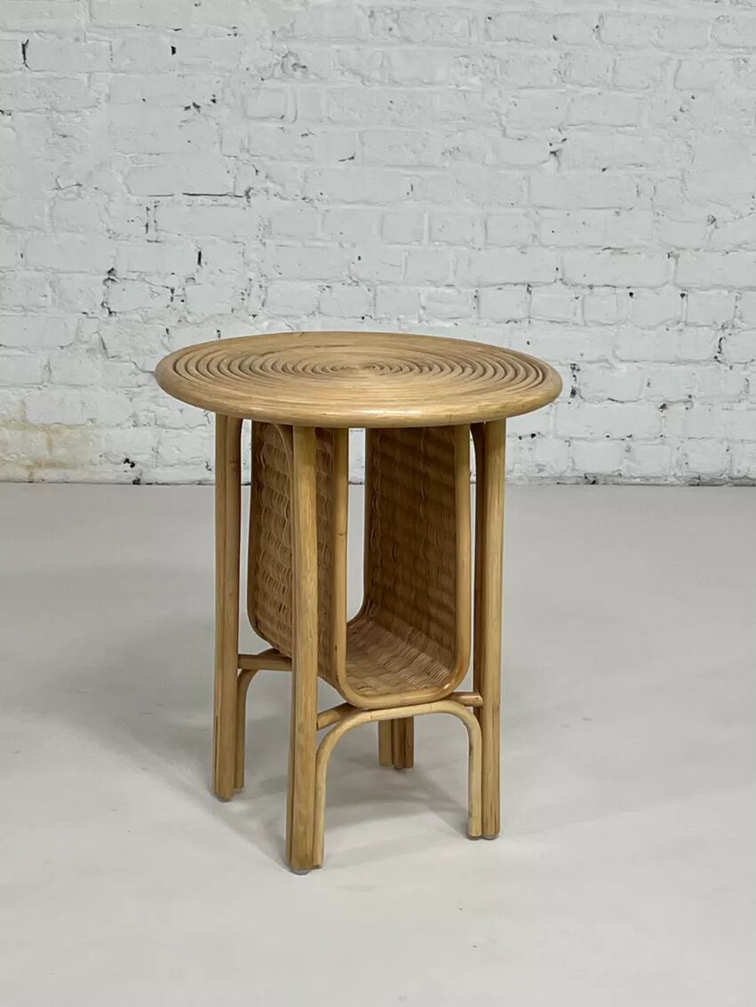 Rattan side table