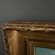 Oil on panel marine scene signed 20th century gilt leaf frame